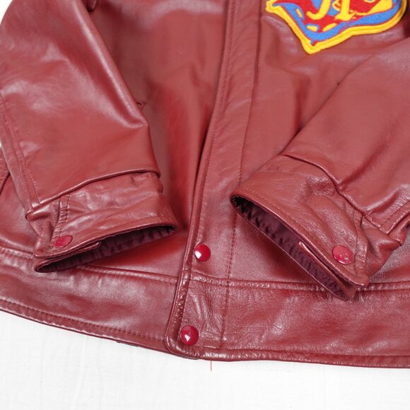 Vintage 1991 QUEEN'S UNIVERSITY Leather Varsity Jacket Men's 38 Made in Canada - Picture 7 of 13